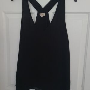 Daniel Cremieux Black V-Neck Racerback Tank